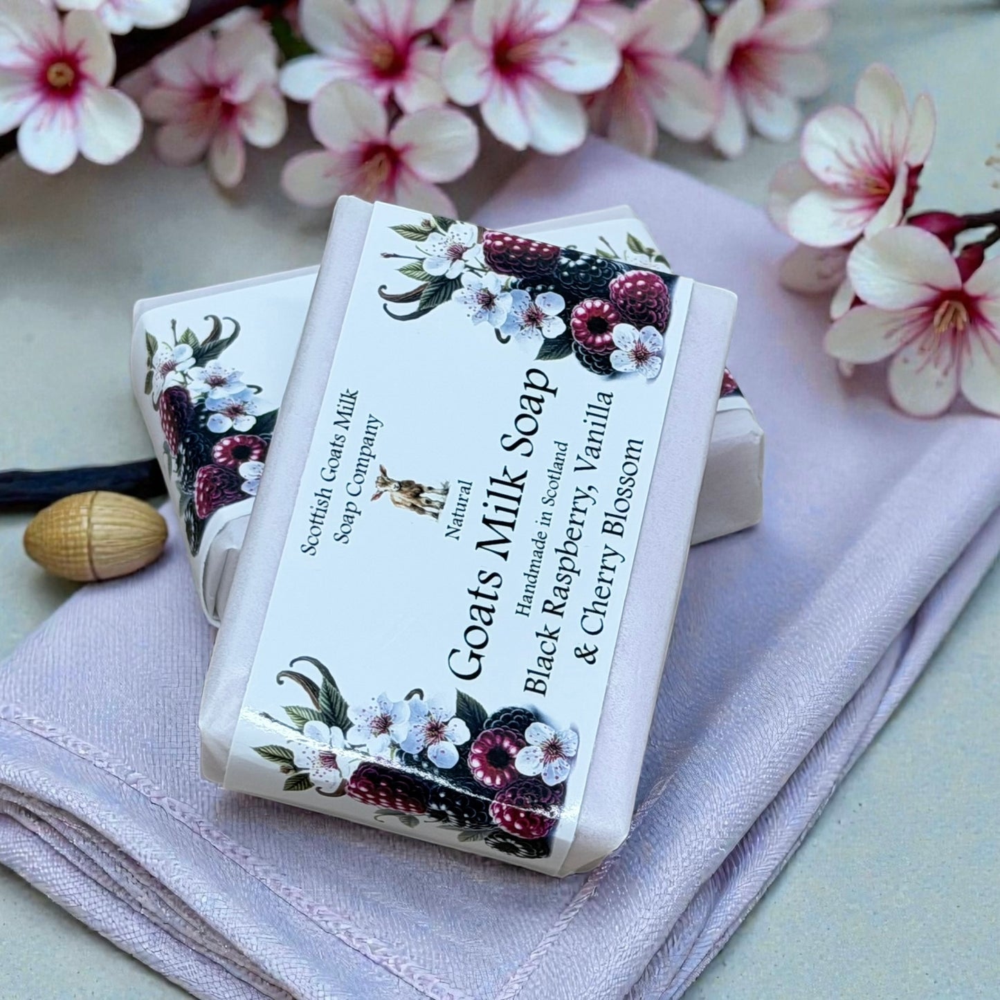 Black Raspberry, Vanilla & Cherry Blossom Soap Bar | Handmade Goats Milk Soap