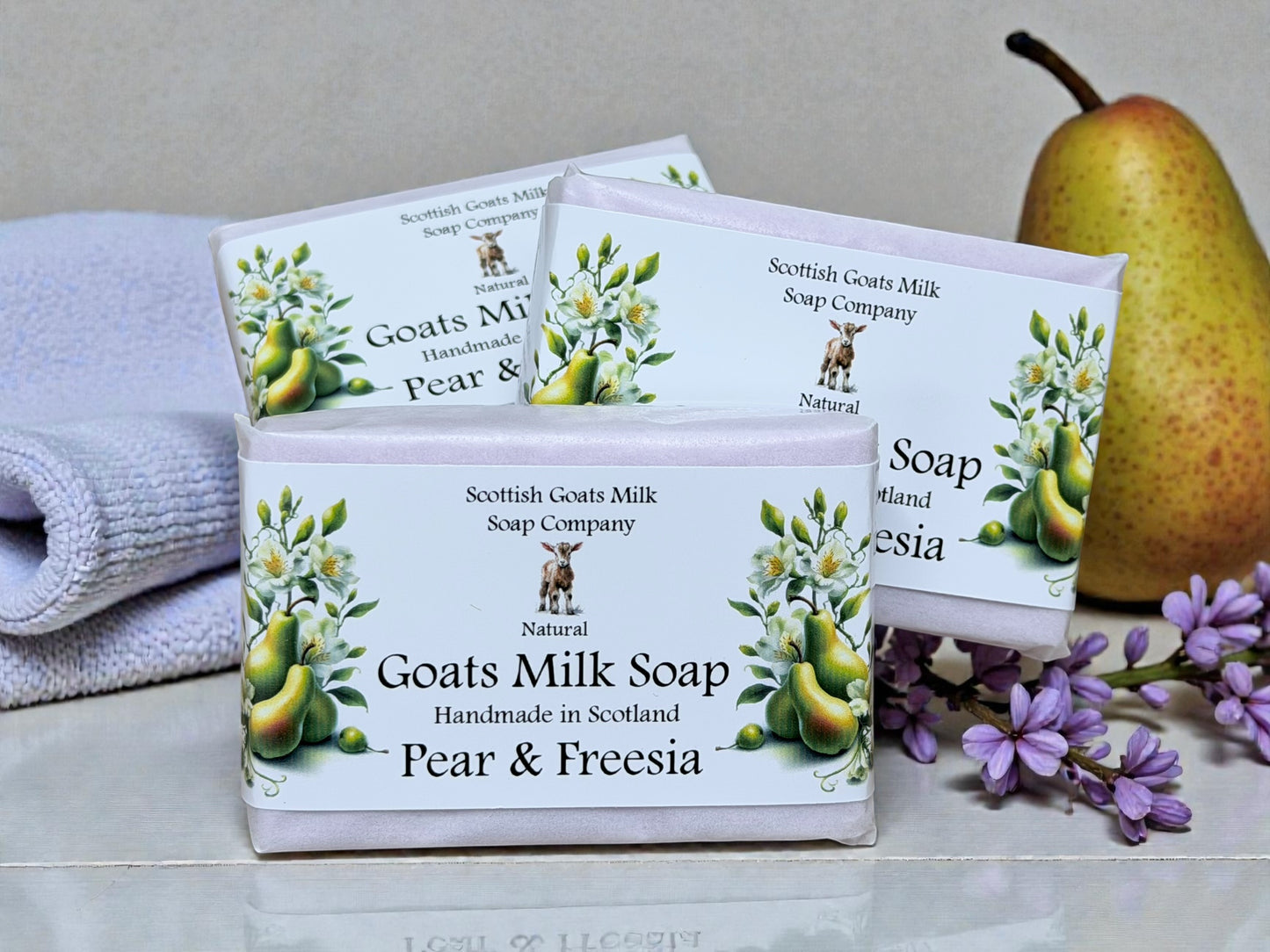 Pear and Freesia Soap Bar | Handmade Goats Milk Soap
