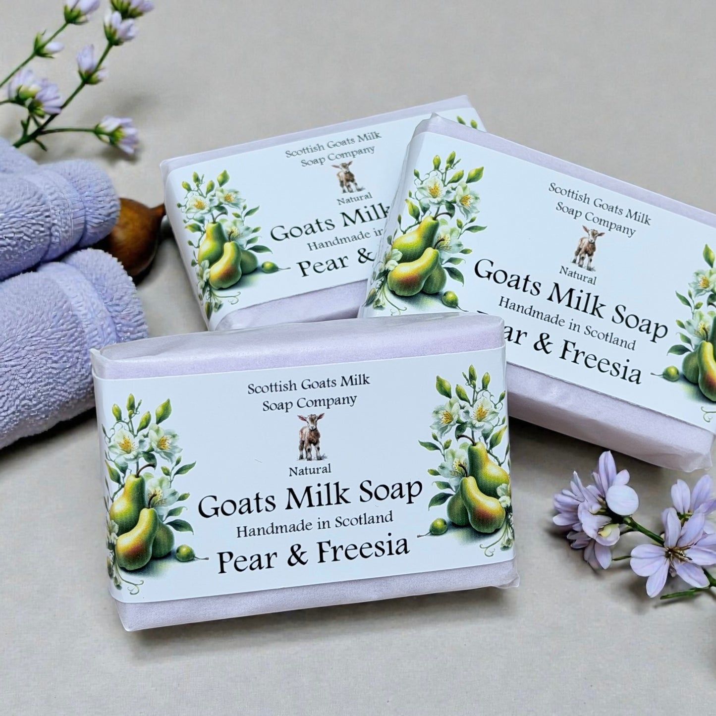 Pear and Freesia Soap Bar | Handmade Goats Milk Soap