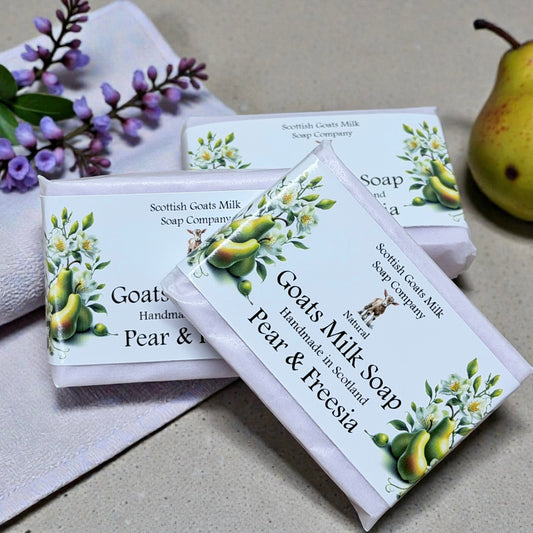 Pear and Freesia Soap Bar | Handmade Goats Milk Soap