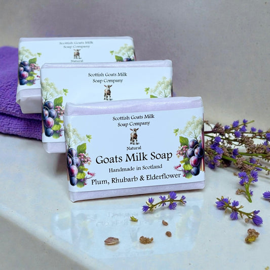 Plum, Rhubarb & Elderflower Soap Bar | Handmade Goats Milk Soap