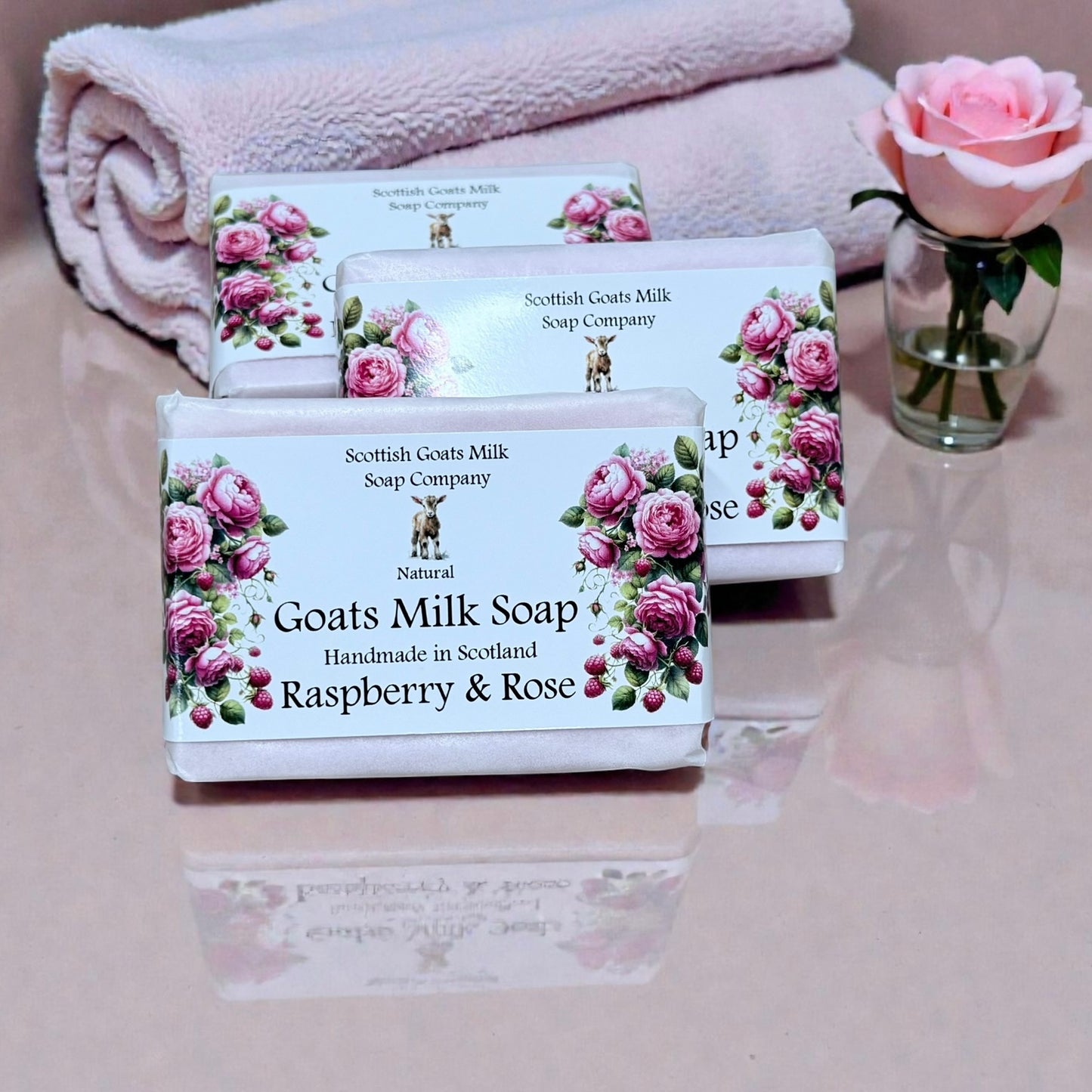 Raspberry & Rose Soap Bar | Handmade Goats Milk Soap