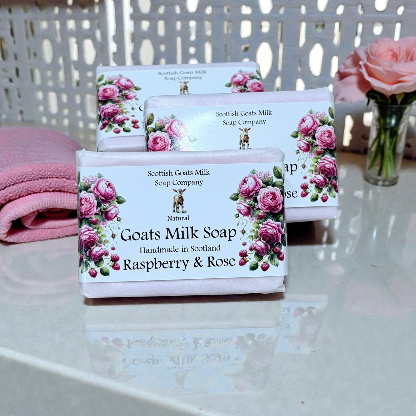 Raspberry & Rose Soap Bar | Handmade Goats Milk Soap