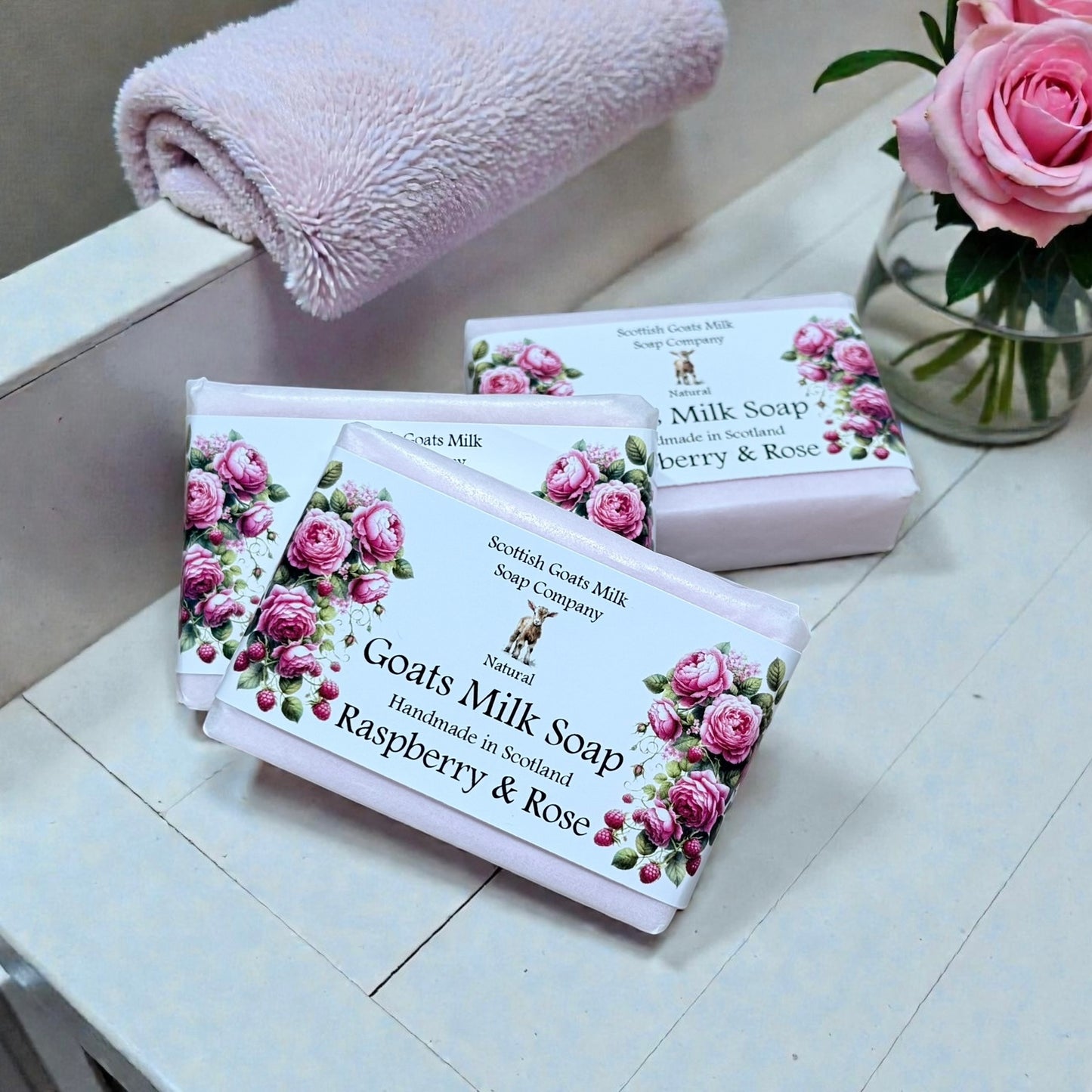 Raspberry & Rose Soap Bar | Handmade Goats Milk Soap