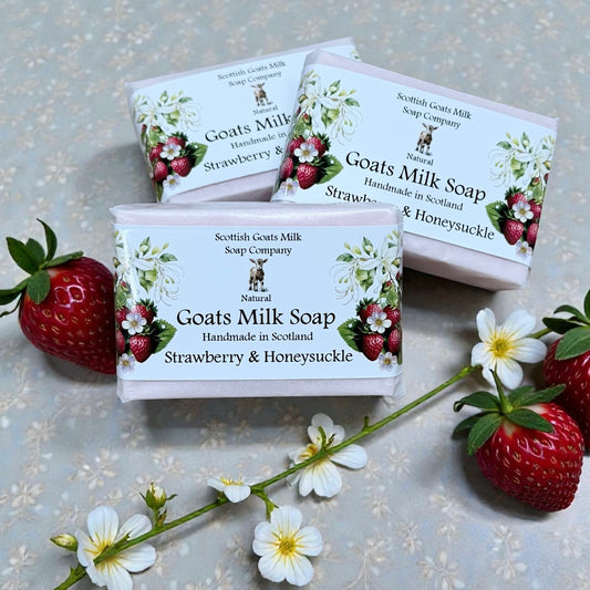 Strawberry & Honeysuckle Soap Bar | Handmade Goats Milk Soap
