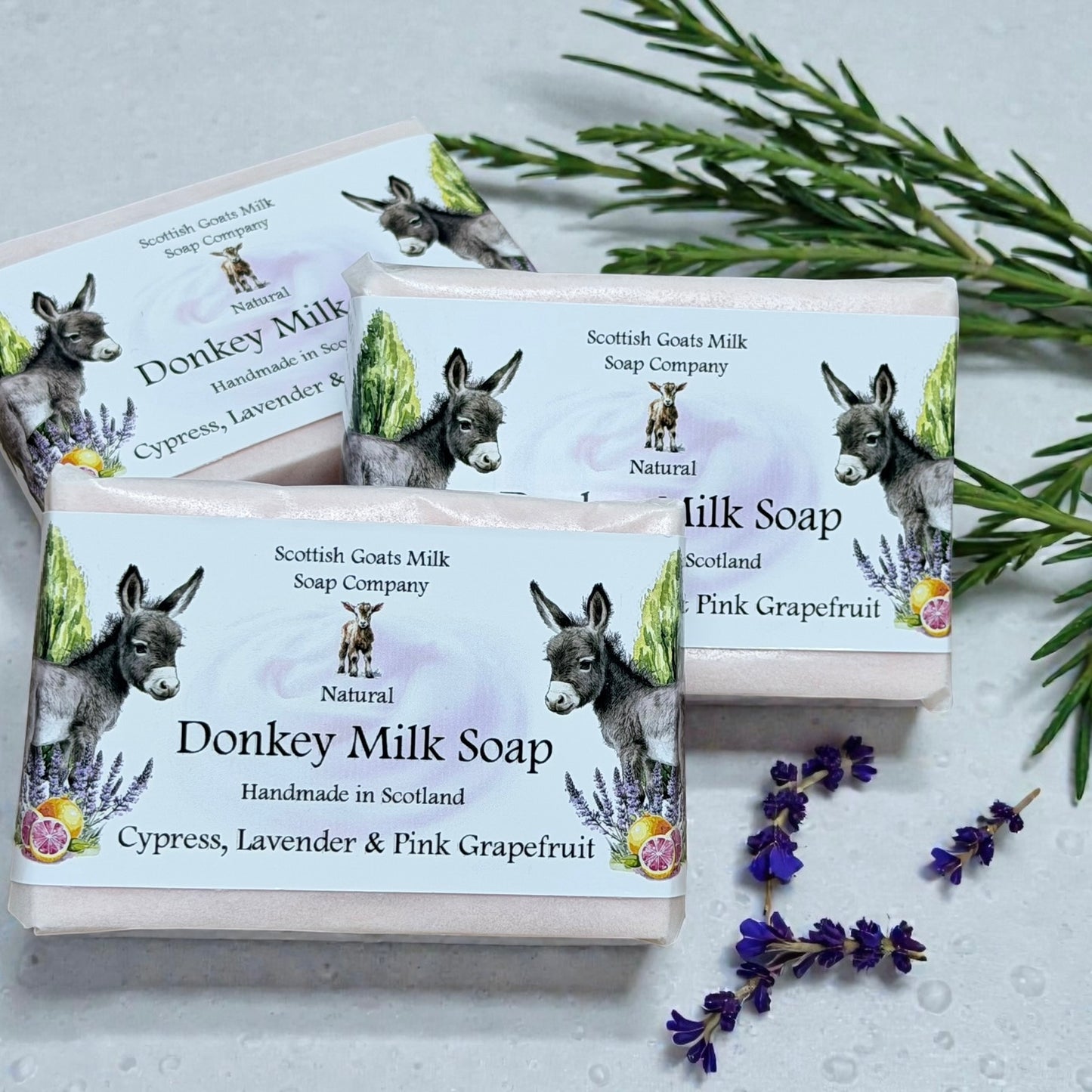 Cypress, Lavender & Pink Grapefruit Soap Bar | Handmade Donkey Milk Soap
