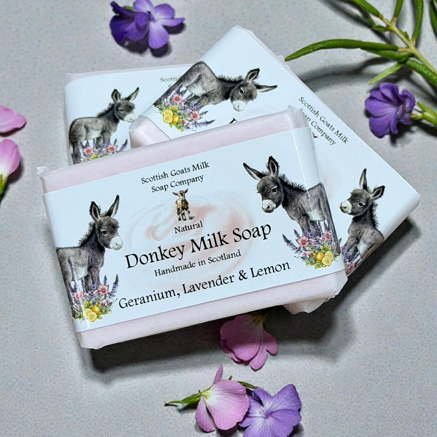 Geranium, Lavender & Lemon Soap Bar | Handmade Donkey Milk Soap