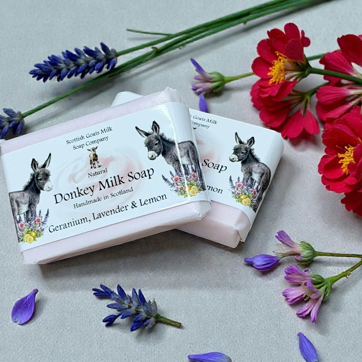 Geranium, Lavender & Lemon Soap Bar | Handmade Donkey Milk Soap