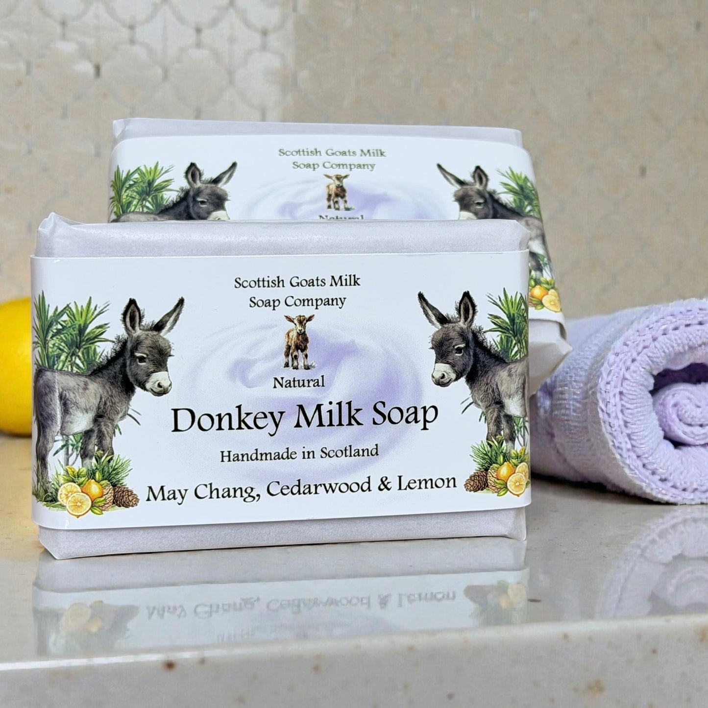 May Chang, Cedarwood & Lemon Soap Bar | Handmade Donkey Milk Soap