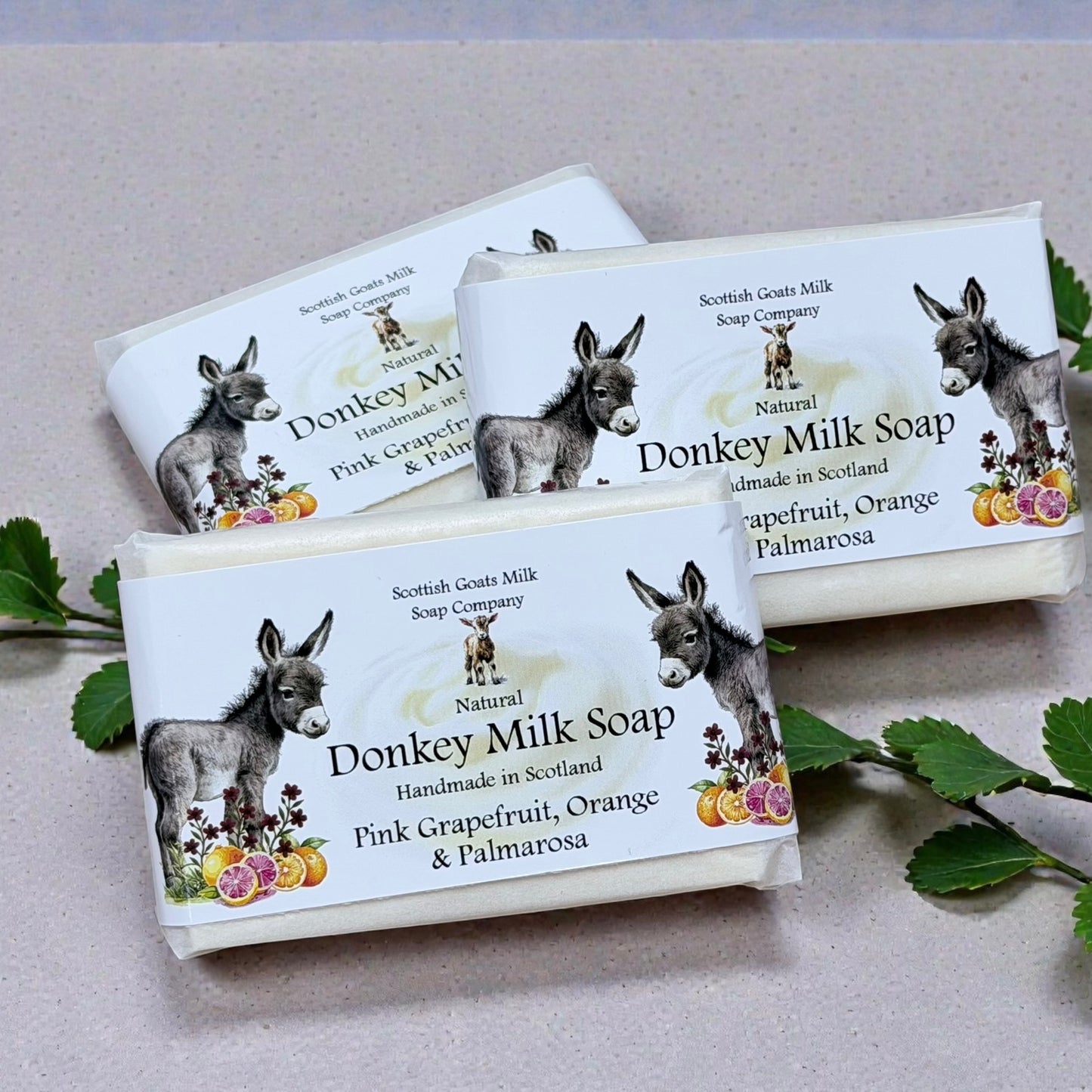 Pink Grapefruit, Orange & Palmarosa Soap Bar | Handmade Donkey Milk Soap