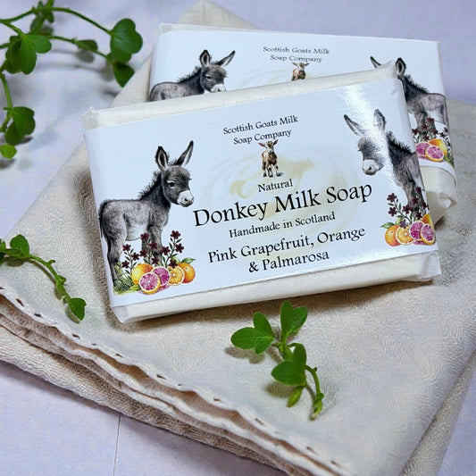 Pink Grapefruit, Orange & Palmarosa Soap Bar | Handmade Donkey Milk Soap