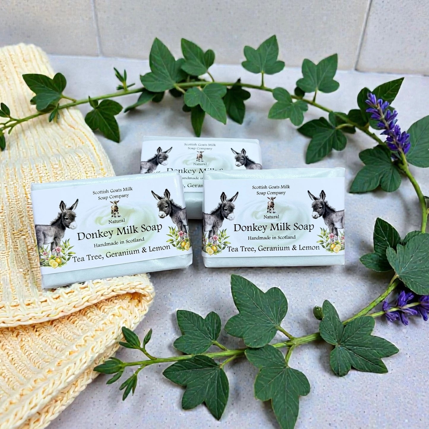 Tea Tree, Geranium & Lemon Soap Bar | Handmade Donkey Milk Soap