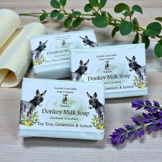 Tea Tree, Geranium & Lemon Soap Bar | Handmade Donkey Milk Soap
