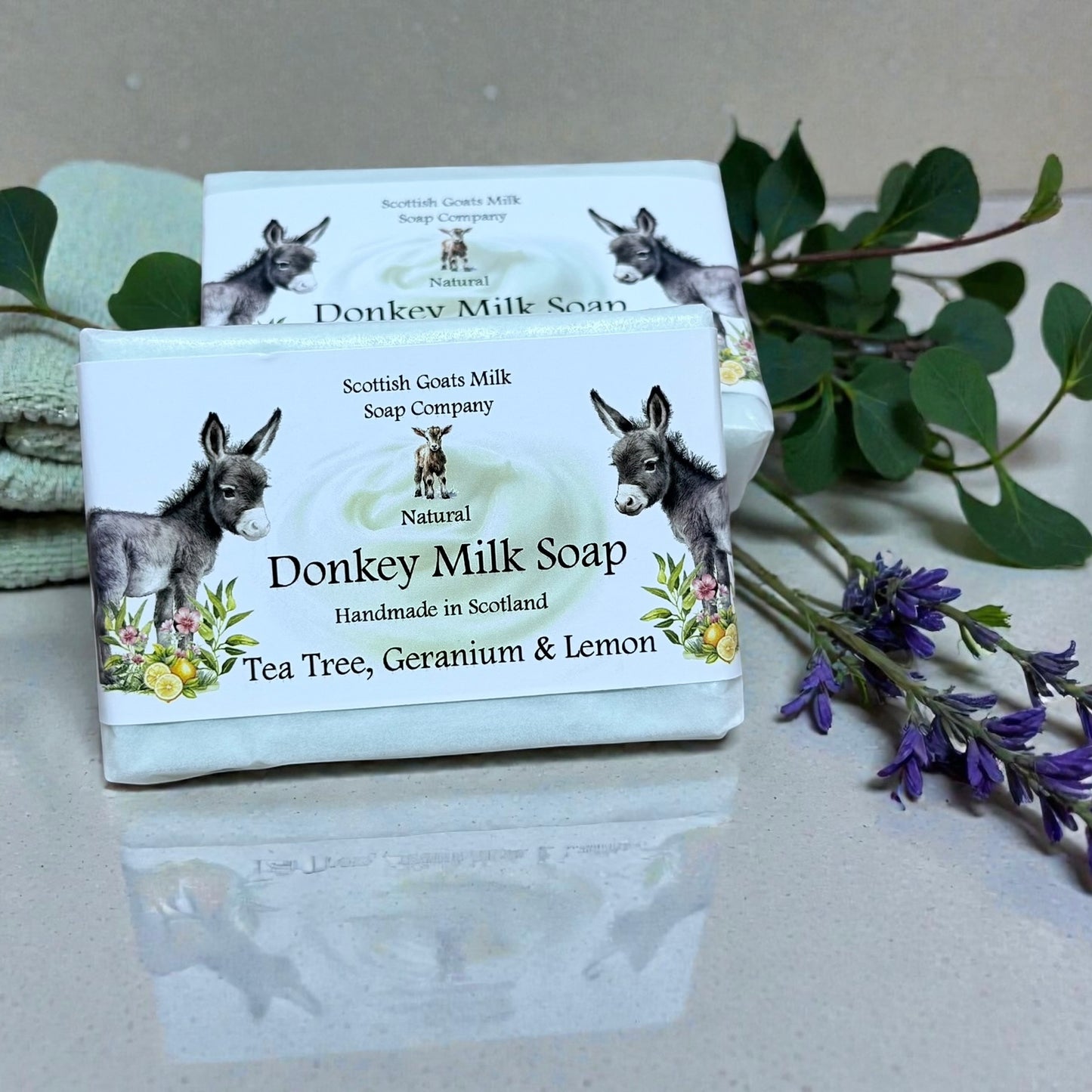 Tea Tree, Geranium & Lemon Soap Bar | Handmade Donkey Milk Soap