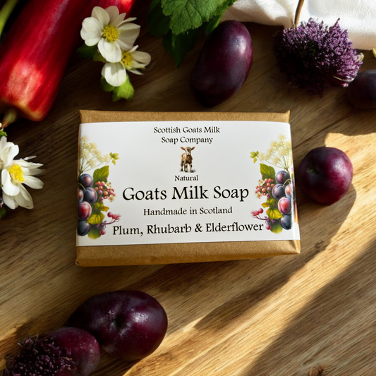 Plum, Rhubarb & Elderflower Soap Bar | Handmade Goats Milk Soap