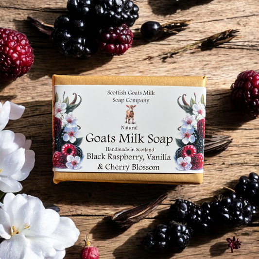 Black Raspberry, Vanilla & Cherry Blossom Soap Bar | Handmade Goats Milk Soap