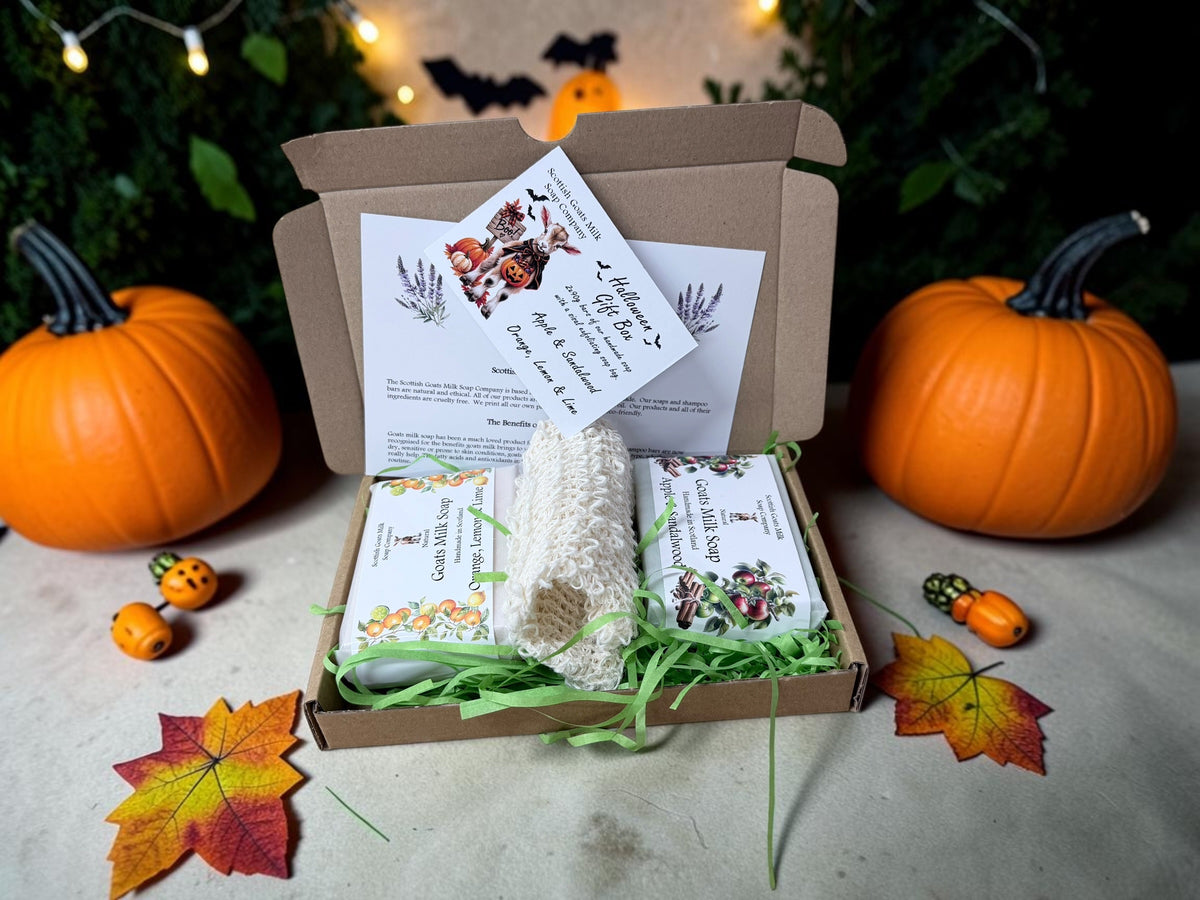 Halloween Goats Milk Soap Bar & Soap Bag Gift Set | Perfect for Spooky Season!