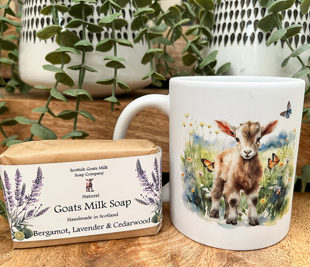 Mug and Goats Milk Soap Gift Set | Personalised Mug + Choose your Design and Soap