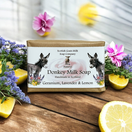 Geranium, Lavender & Lemon Soap Bar | Handmade Donkey Milk Soap