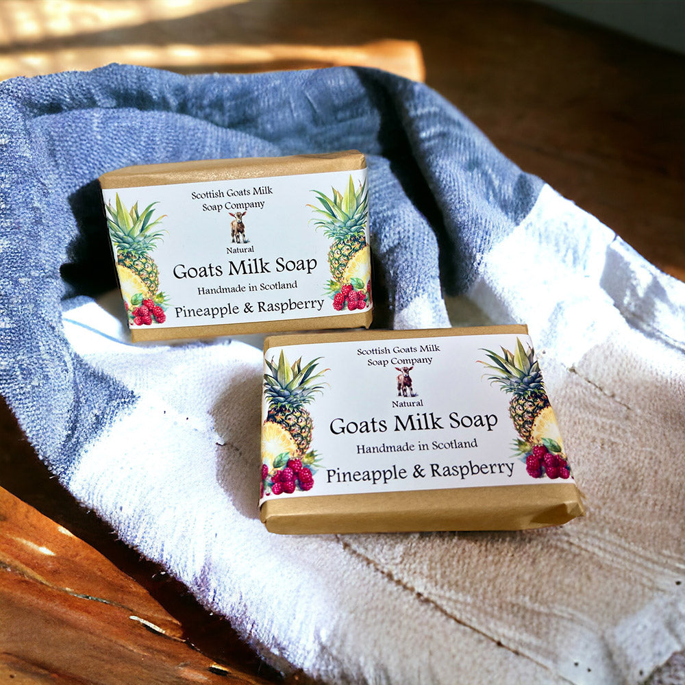 Pineapple and Raspberry Soap Bar | Handmade Goats Milk Soap