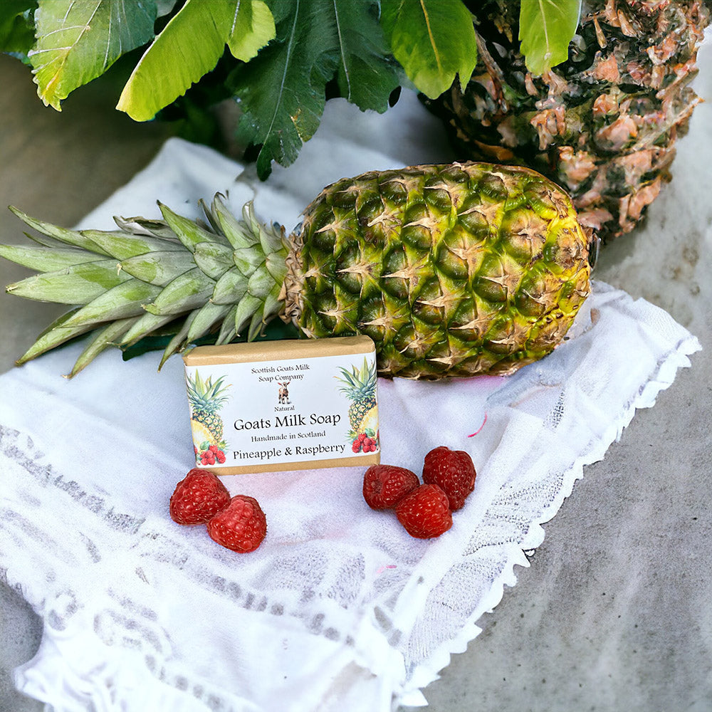 Pineapple and Raspberry Soap Bar | Handmade Goats Milk Soap