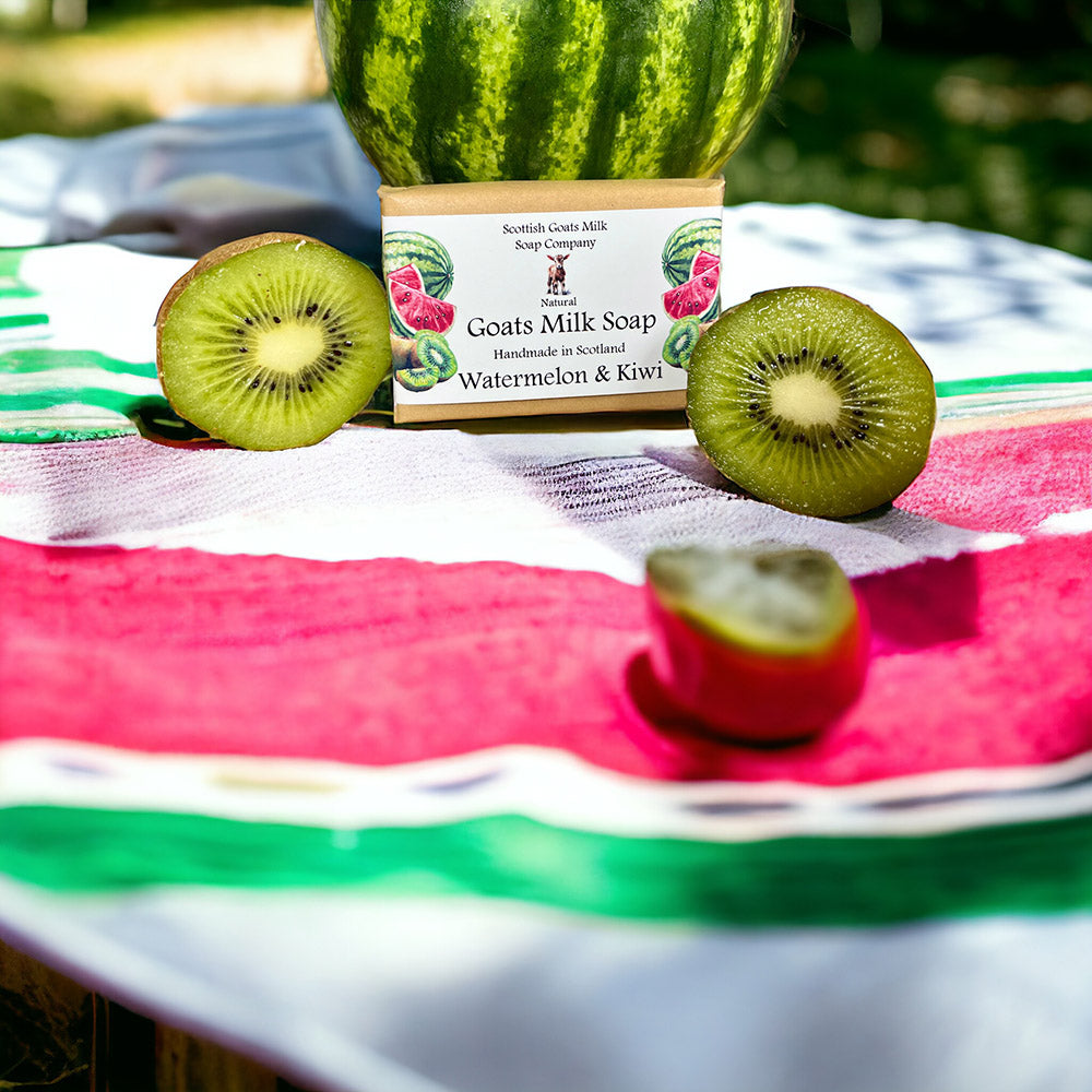 Watermelon and Kiwi Soap Bar | Handmade Goats Milk Soap