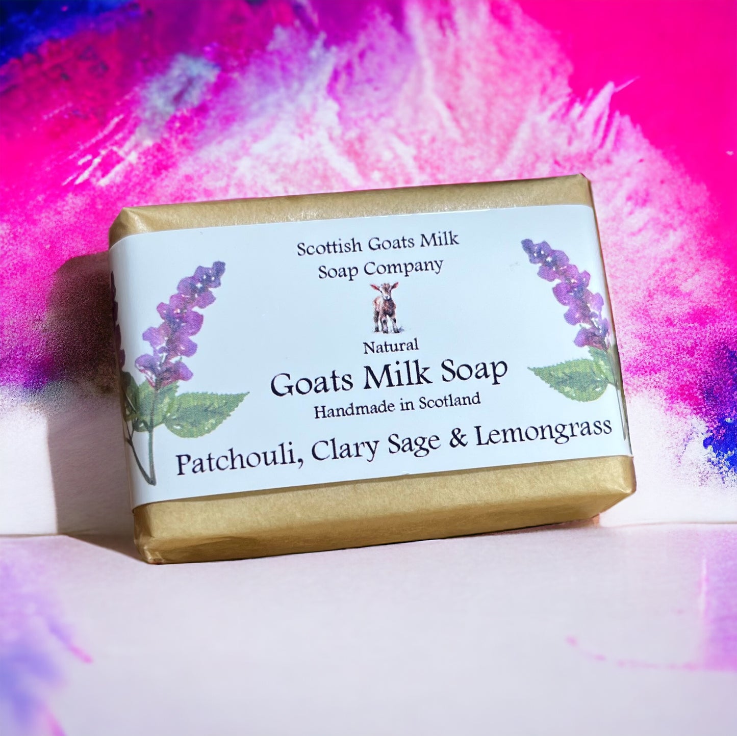 Patchouli, Clary Sage & Lemongrass Soap Bar | Handmade Goats Milk Soap