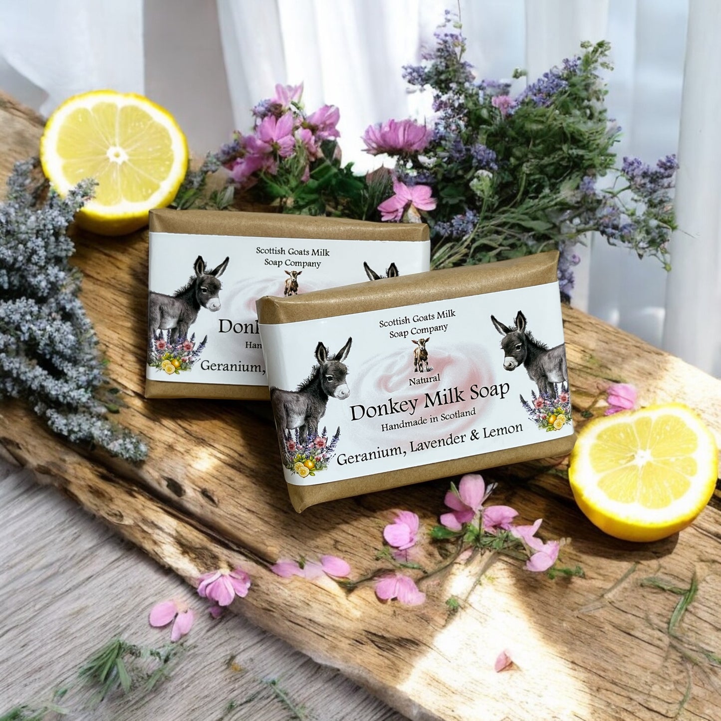 Geranium, Lavender & Lemon Soap Bar | Handmade Donkey Milk Soap