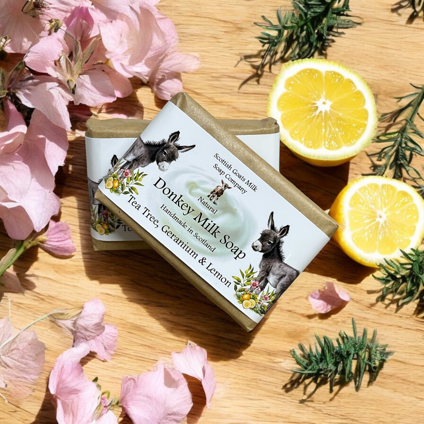 Tea Tree, Geranium & Lemon Soap Bar | Handmade Donkey Milk Soap