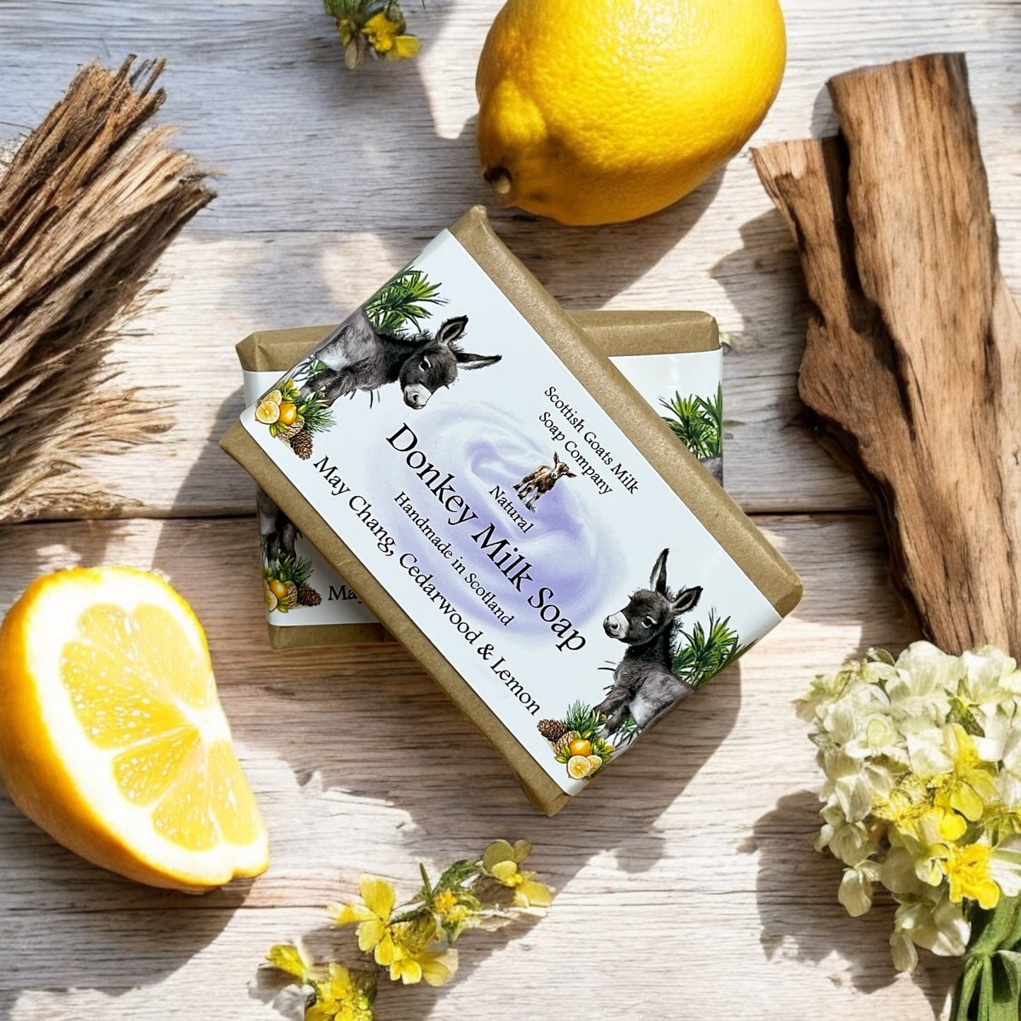 May Chang, Cedarwood & Lemon Soap Bar | Handmade Donkey Milk Soap