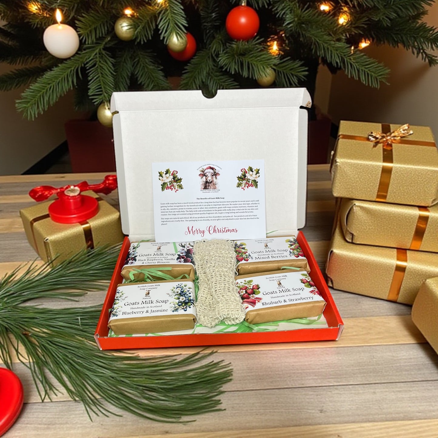 Christmas Goats Milk Soap Bar Gift Set | 2 Boxes to Choose From | Gift Boxed
