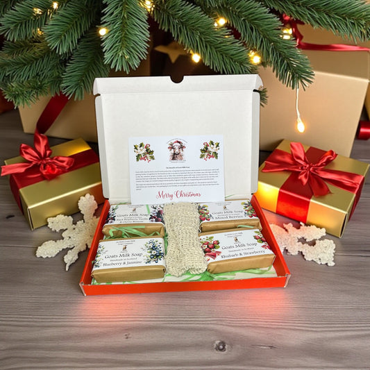 Christmas Goats Milk Soap Bar Gift Set | 2 Boxes to Choose From | Gift Boxed