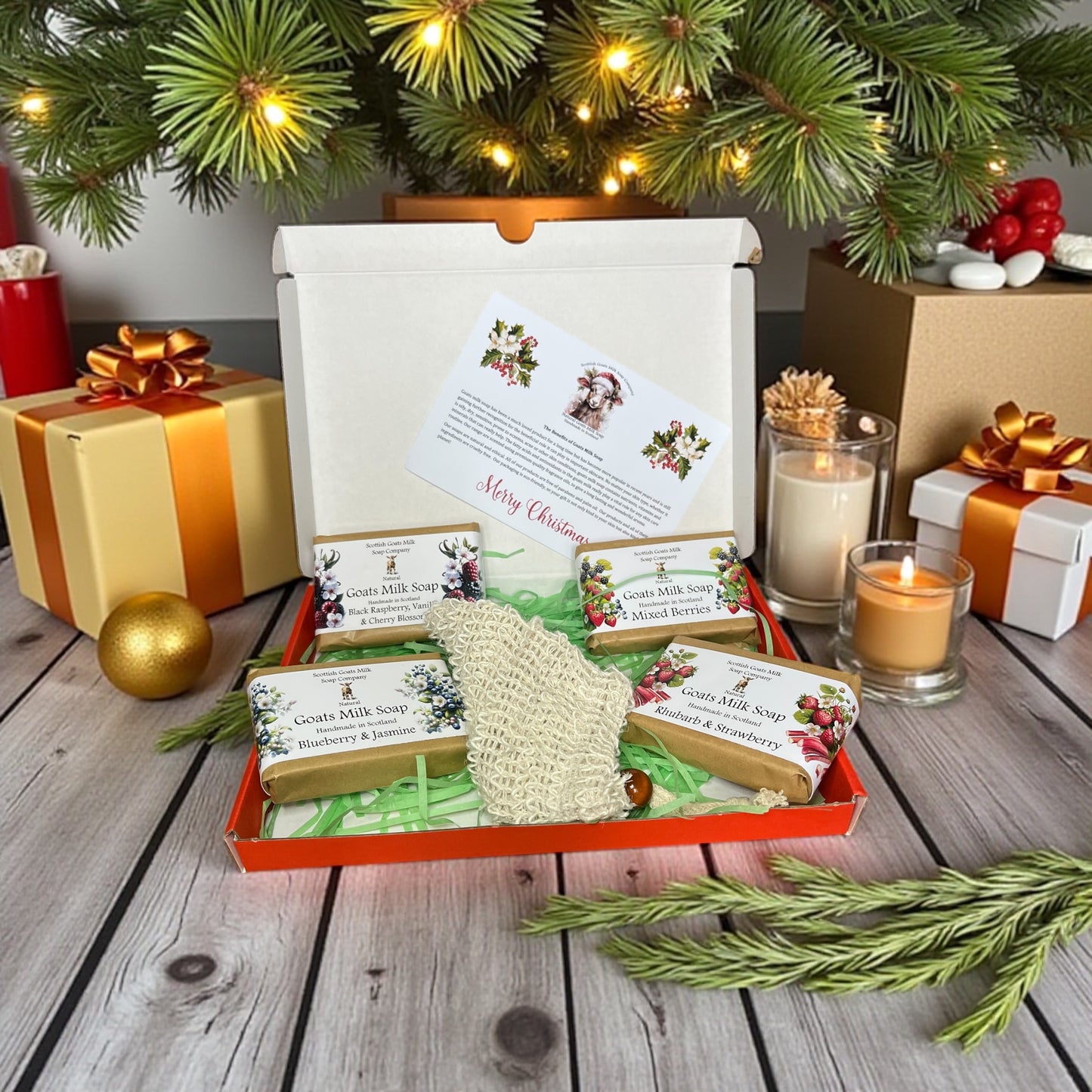 Christmas Goats Milk Soap Bar Gift Set | 2 Boxes to Choose From | Gift Boxed