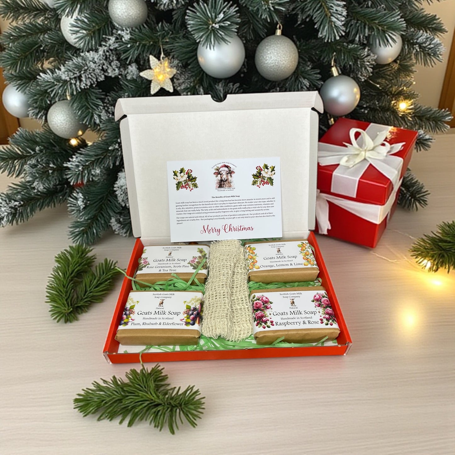 Christmas Goats Milk Soap Bar Gift Set | 2 Boxes to Choose From | Gift Boxed