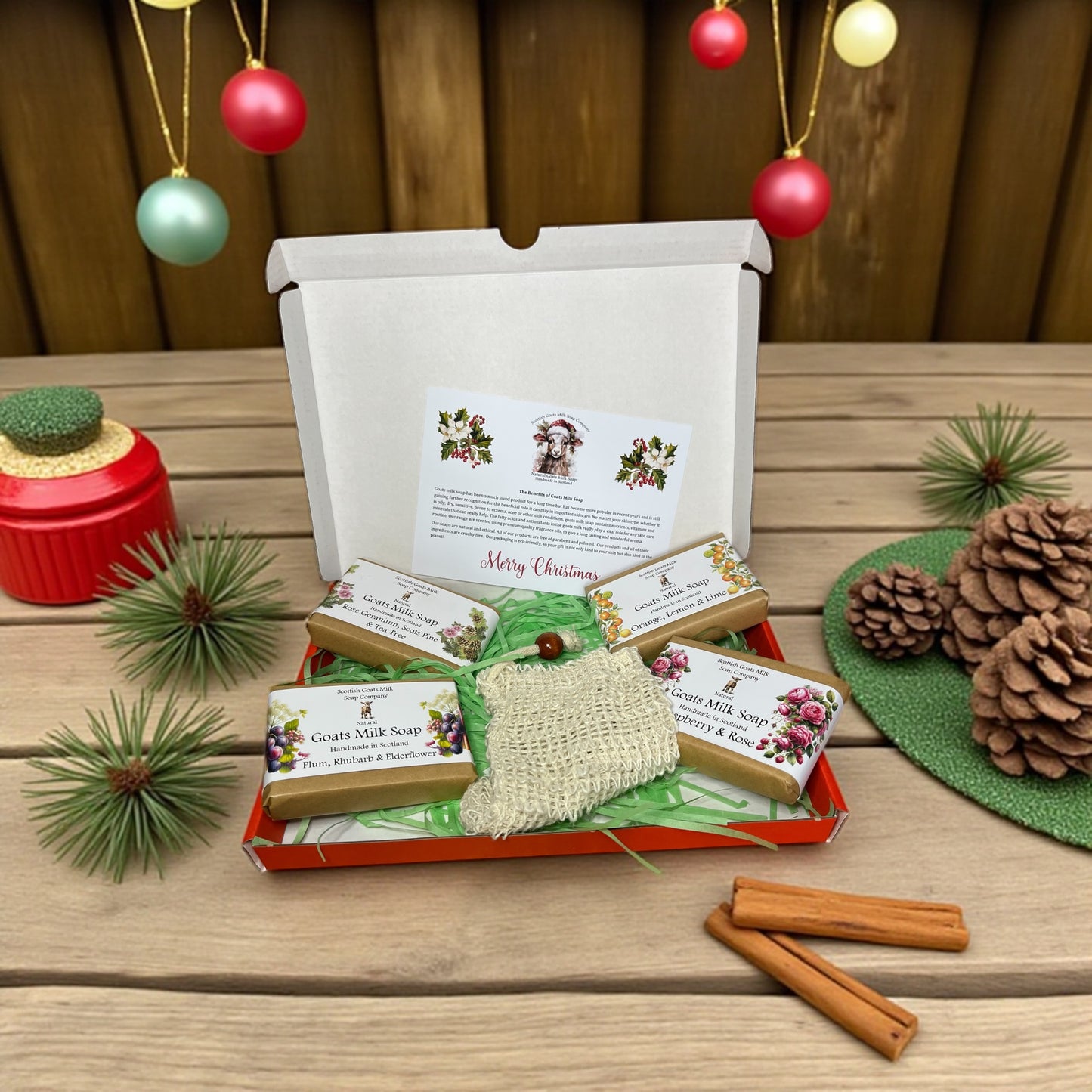 Christmas Goats Milk Soap Bar Gift Set | 2 Boxes to Choose From | Gift Boxed