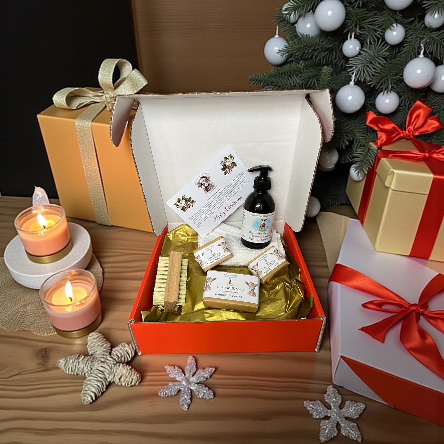 Deluxe Christmas Goats Milk Soap & Hand Wash Gift Set | 6 Scent Boxes to Choose From | Gift Boxed