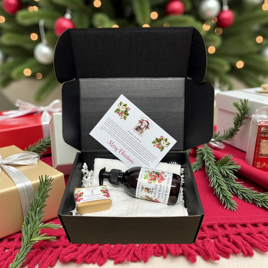 Luxury Christmas Goats Milk Hand Wash and Soap Bar Gift Set | 5 Scent Boxes to Choose From | Gift Boxed