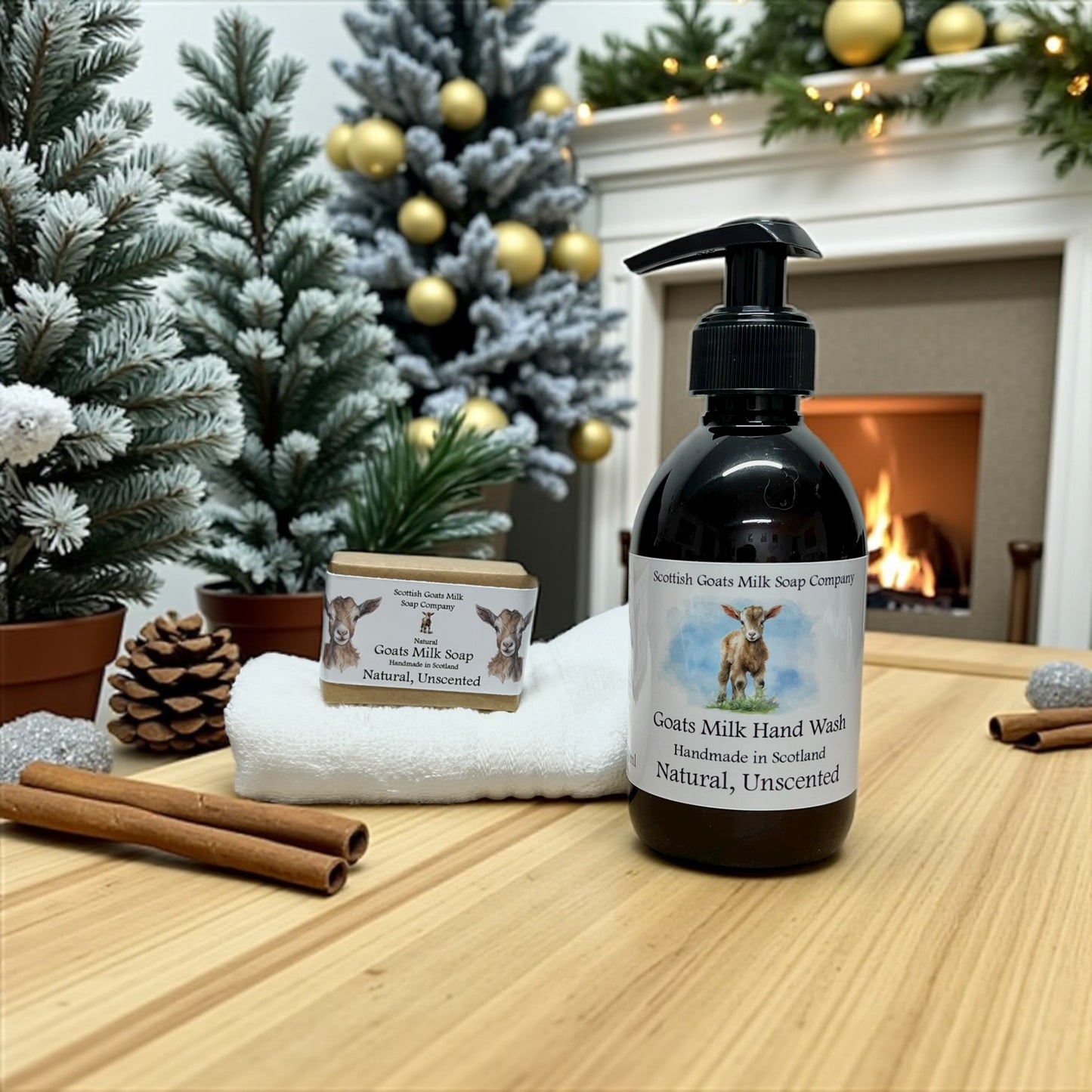 Luxury Christmas Goats Milk Hand Wash and Soap Bar Gift Set | 5 Scent Boxes to Choose From | Gift Boxed