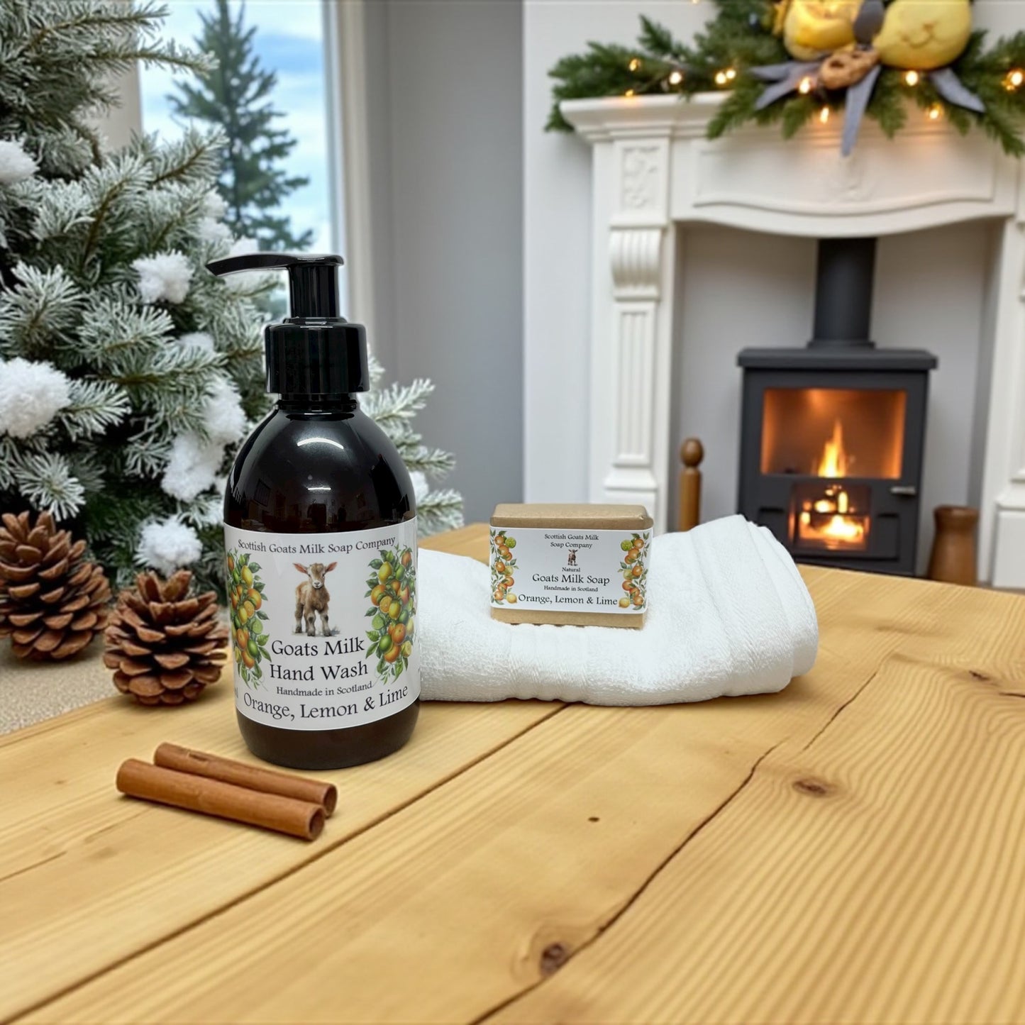 Luxury Christmas Goats Milk Hand Wash and Soap Bar Gift Set | 5 Scent Boxes to Choose From | Gift Boxed