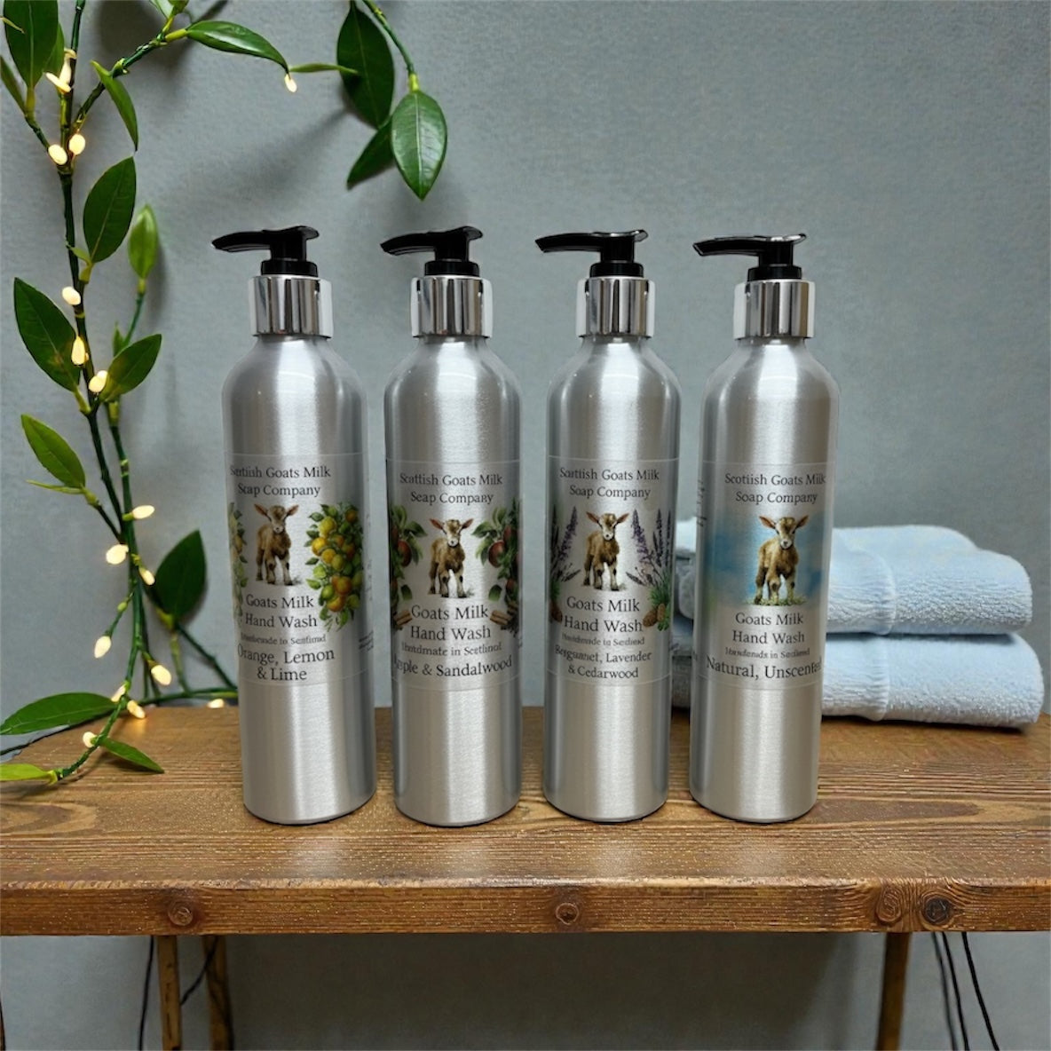 Goats Milk Hand Wash Refillable Aluminium Bottles - 300ml | The Billy Goat of the Range | 4 Scents to Choose From