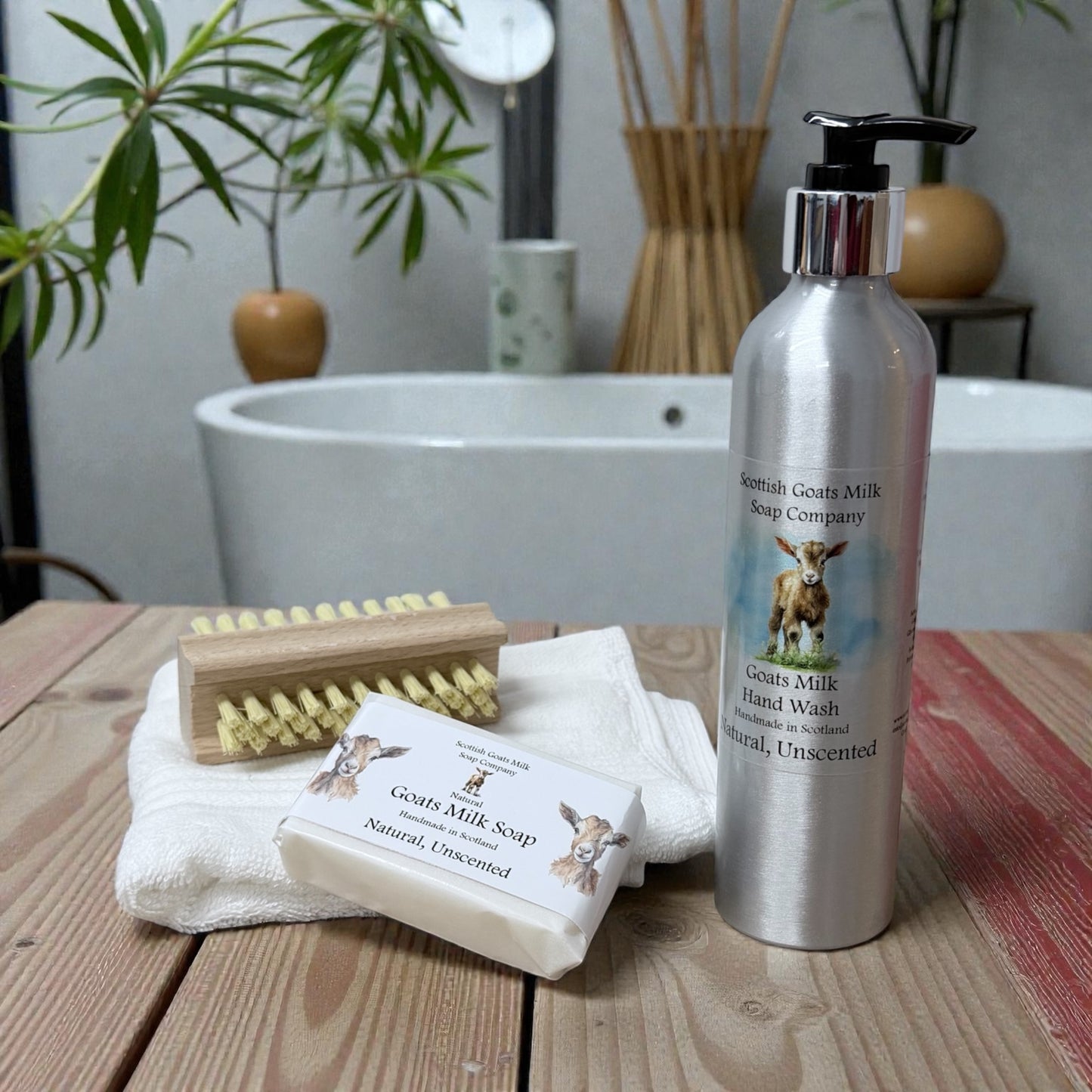 Luxury Goats Milk Hand Wash (300ml Aluminium Bottle) and Soap Bar Gift Set |4 Scent Boxes to Choose From | Gift Boxed