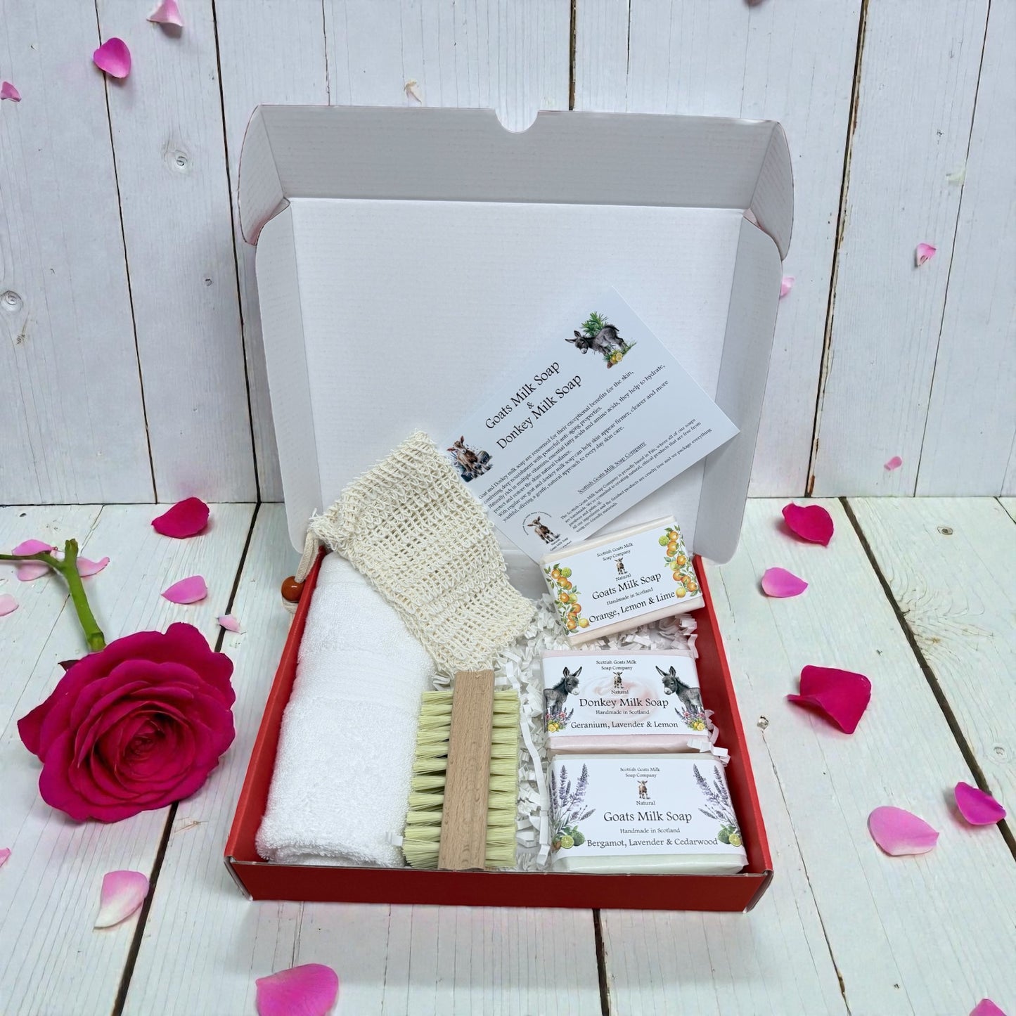 Valentines Goats Milk & Donkey Milk Soap and Self Care Gift Box | 3 Boxes to Choose From | Gift Boxed