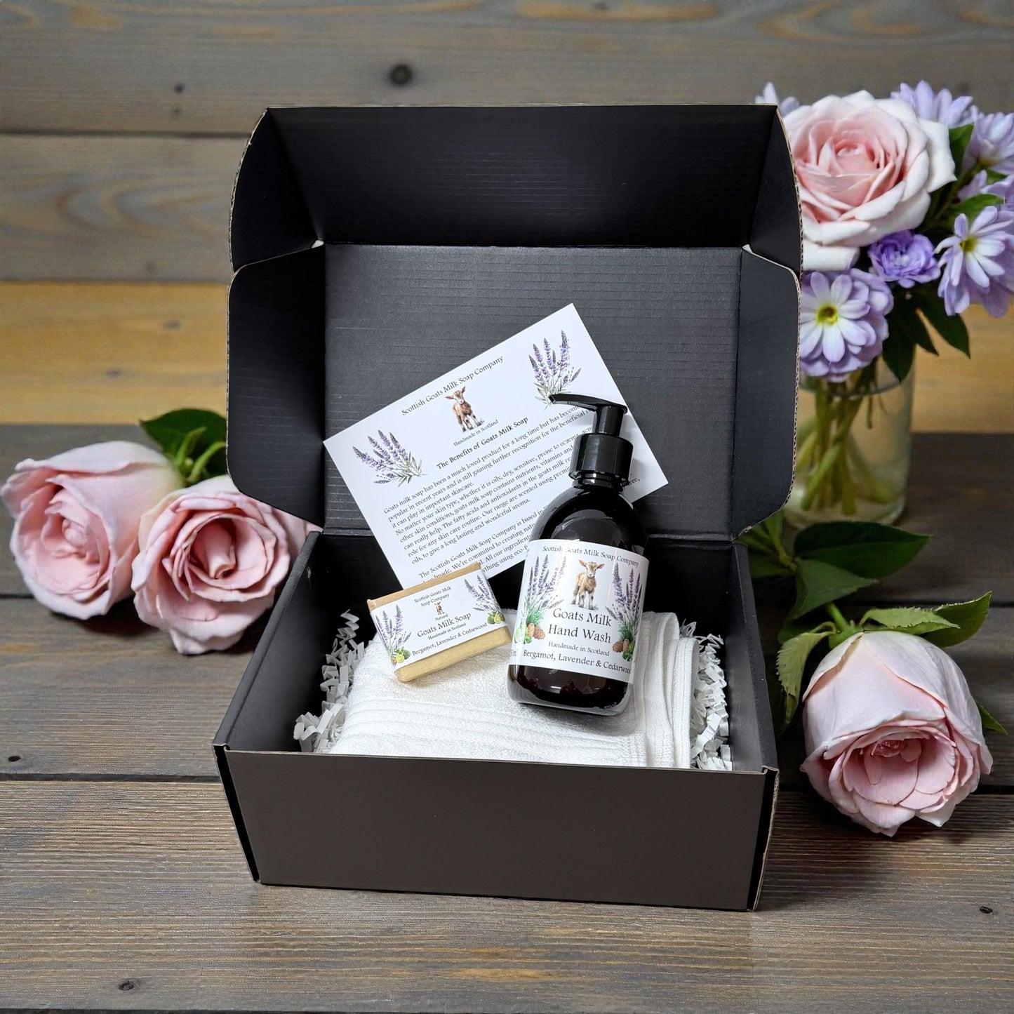 Mother's Day Luxury Goats Milk Hand Wash (250ml) and Soap Bar Gift Set | 5 Scent Boxes to Choose From | Gift Boxed