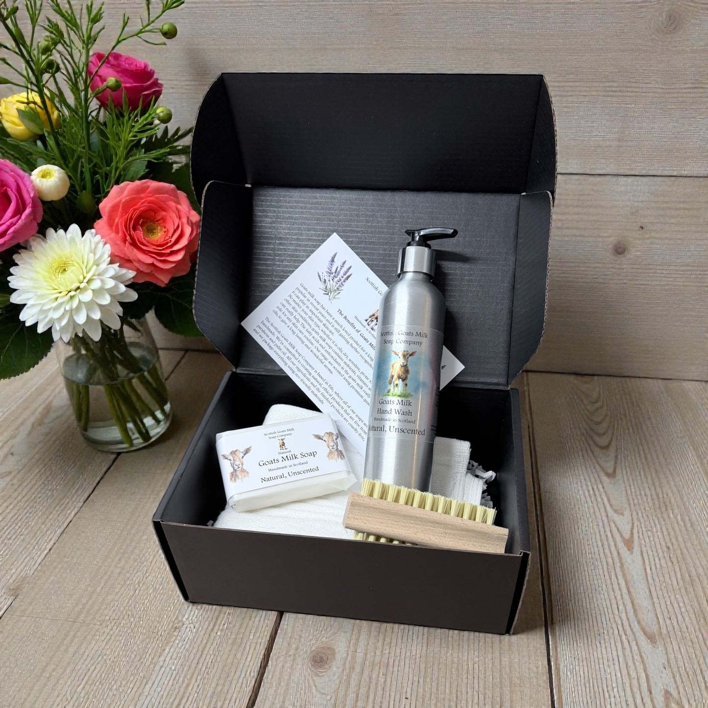 Mother's Day Luxury Goats Milk Hand Wash (300ml Aluminium Bottle) and Soap Bar Gift Set |4 Scent Boxes to Choose From | Gift Boxed