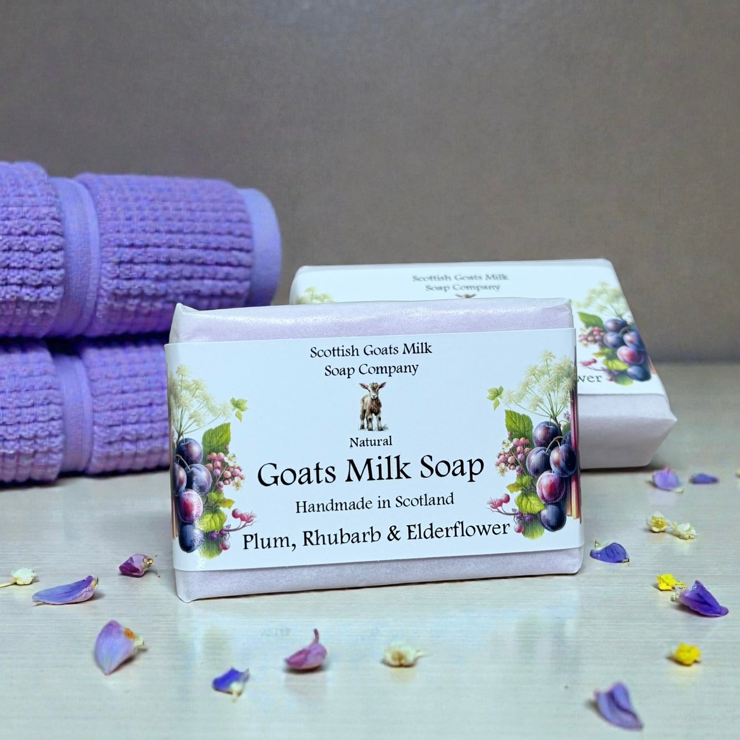 Plum, Rhubarb & Elderflower Soap Bar | Handmade Goats Milk Soap