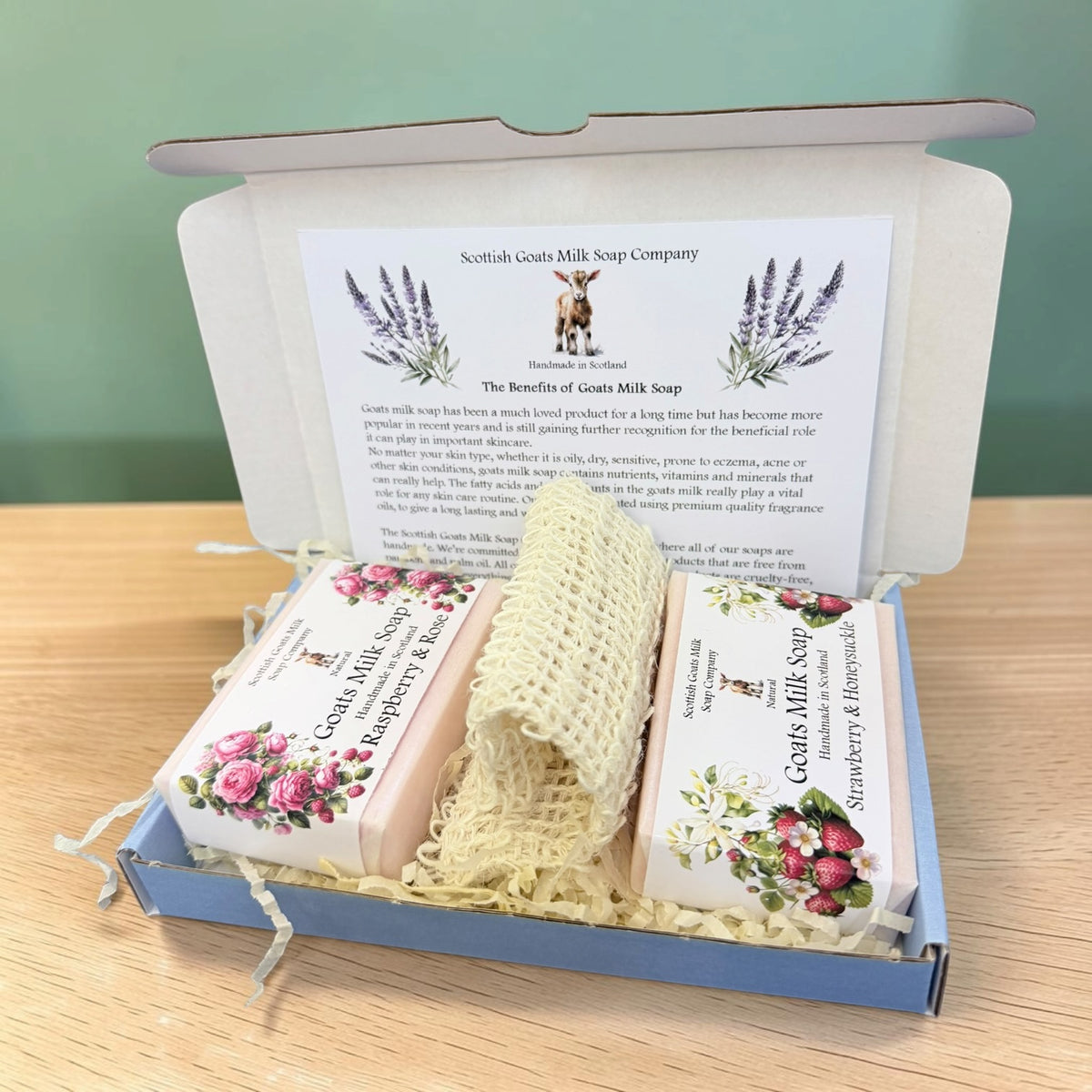 Fruit & Floral Goats Milk Soap Bar & Soap Bag Gift Set | 4 Boxes to Choose From | Gift Boxed