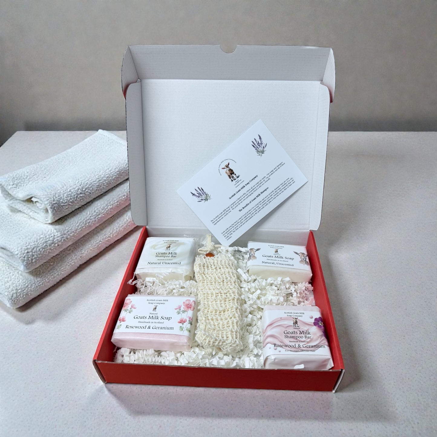 Goats Milk Soap & Shampoo Bar with Soap Bag Gift Set | 2 Boxes to Choose From | Gift Boxed