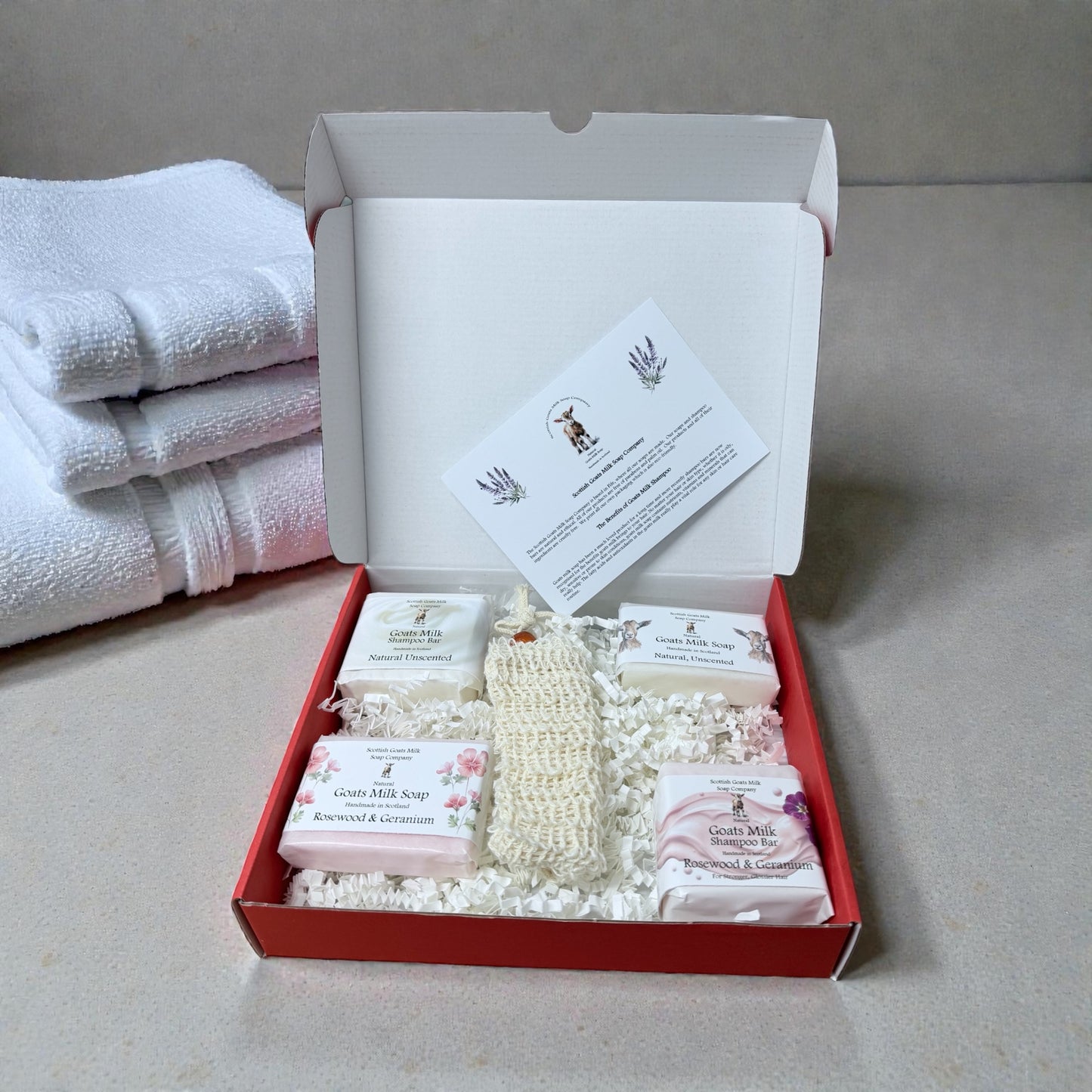 Goats Milk Soap & Shampoo Bar with Soap Bag Gift Set | 2 Boxes to Choose From | Gift Boxed