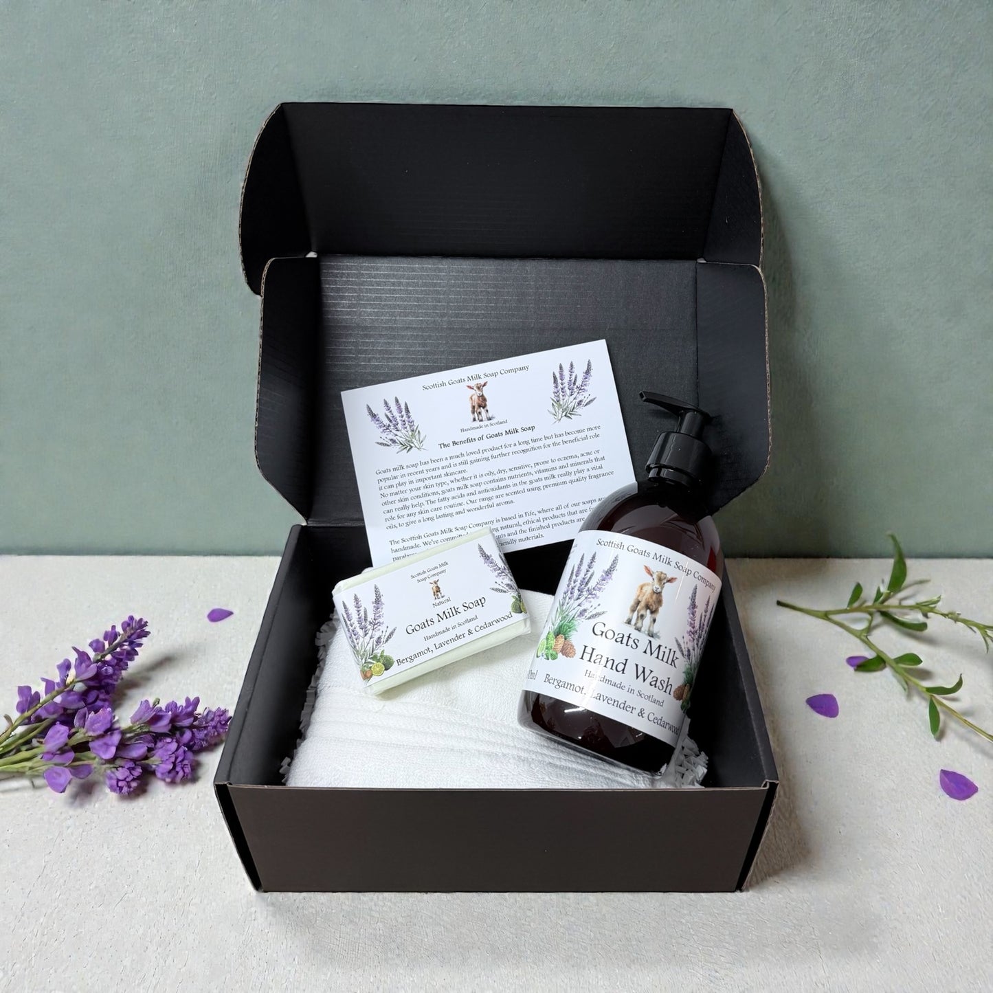 Luxury Goats Milk Hand Wash (500ml) and Soap Bar Gift Set |6 Scent Boxes to Choose From | Gift Boxed