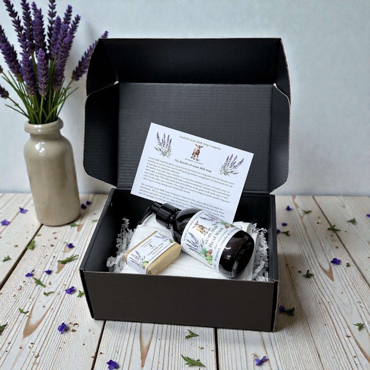 Luxury Goats Milk Hand Wash (250ml) and Soap Bar Gift Set | 5 Scent Boxes to Choose From | Gift Boxed